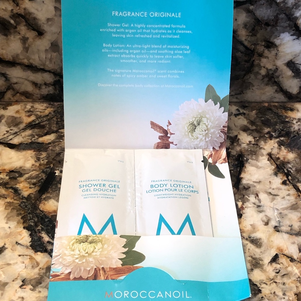 Moroccanoil Shower Gel + Body Lotion Travel Size Sample Packet 10ml Each